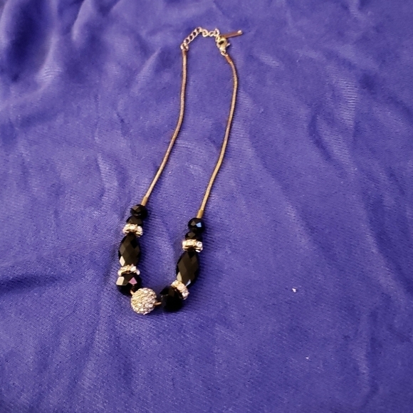 Nine West Black and Rhinestone Necklace - Picture 3 of 6